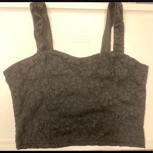 Black Lace Crop Top